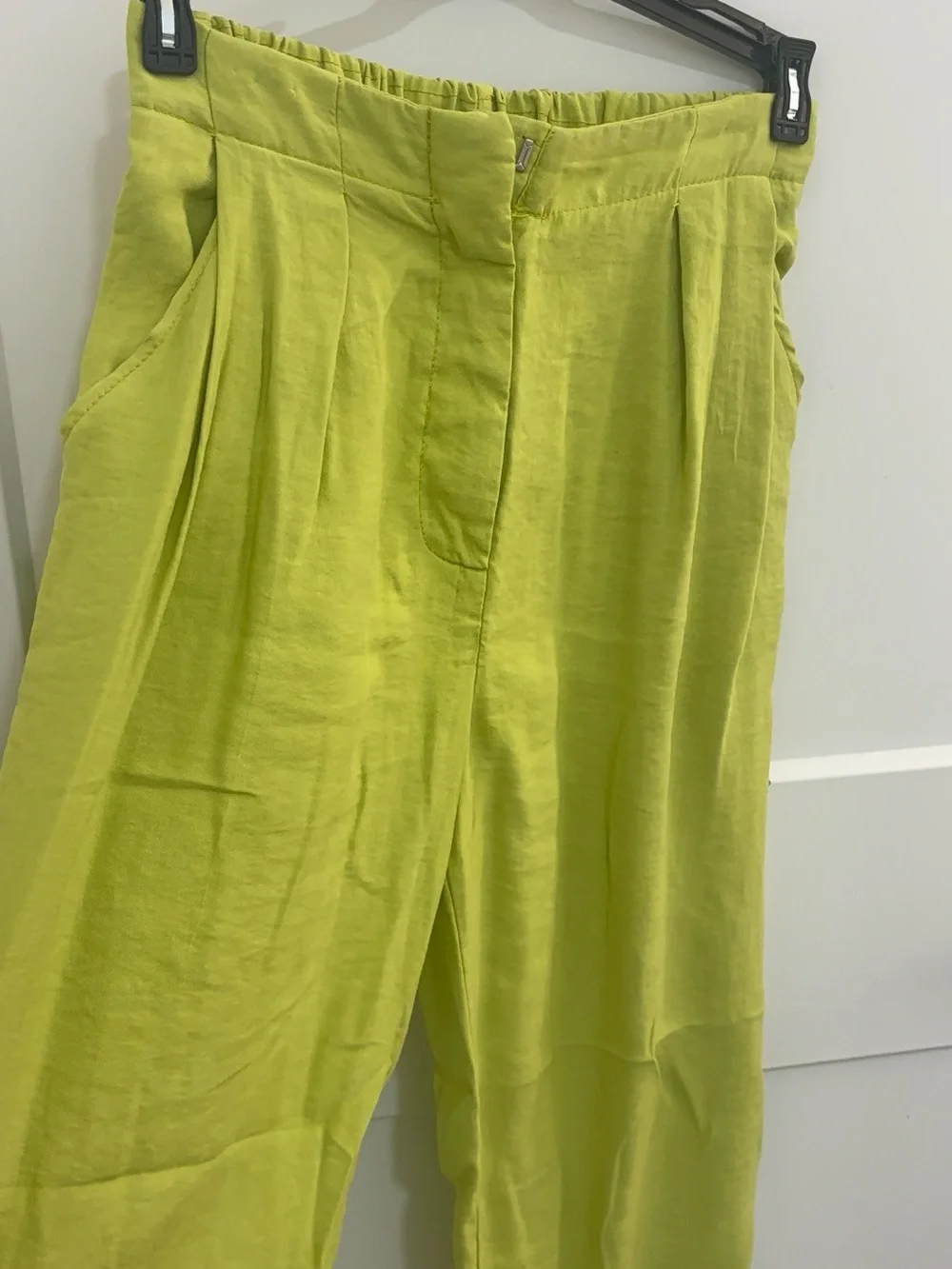 Zara Lime Green Wide-Leg Pants (11/12 Kids) - Picture 2 of 7
